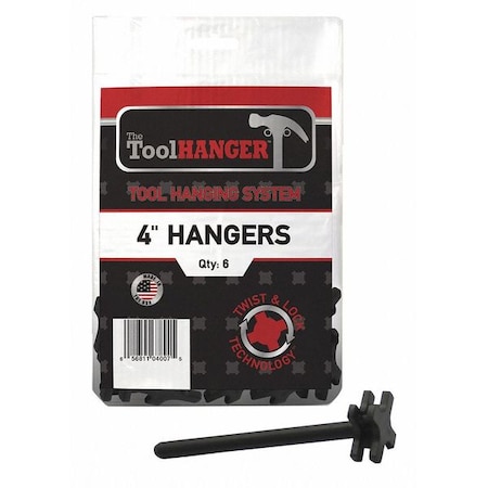 Tool Hanger, Black, 5 lb. Capacity, PK6 MPN:4006