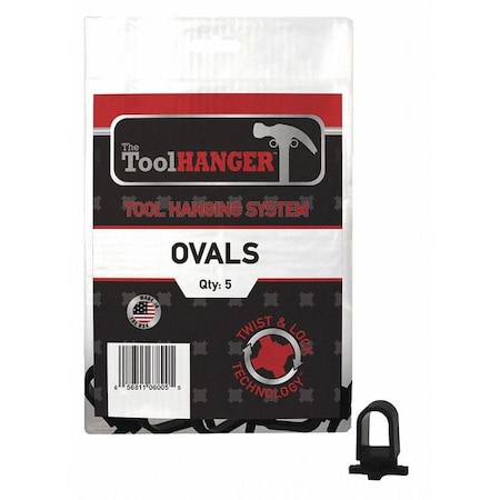 Oval Hangers, Black, 5 lb. Capacity, PK5 MPN:6005