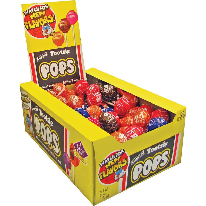 Tootsie Assorted Flavors Candy Center Lollipops - Assorted - 3.75 lb - 100 / Box (Min Order Qty 3) MPN:508