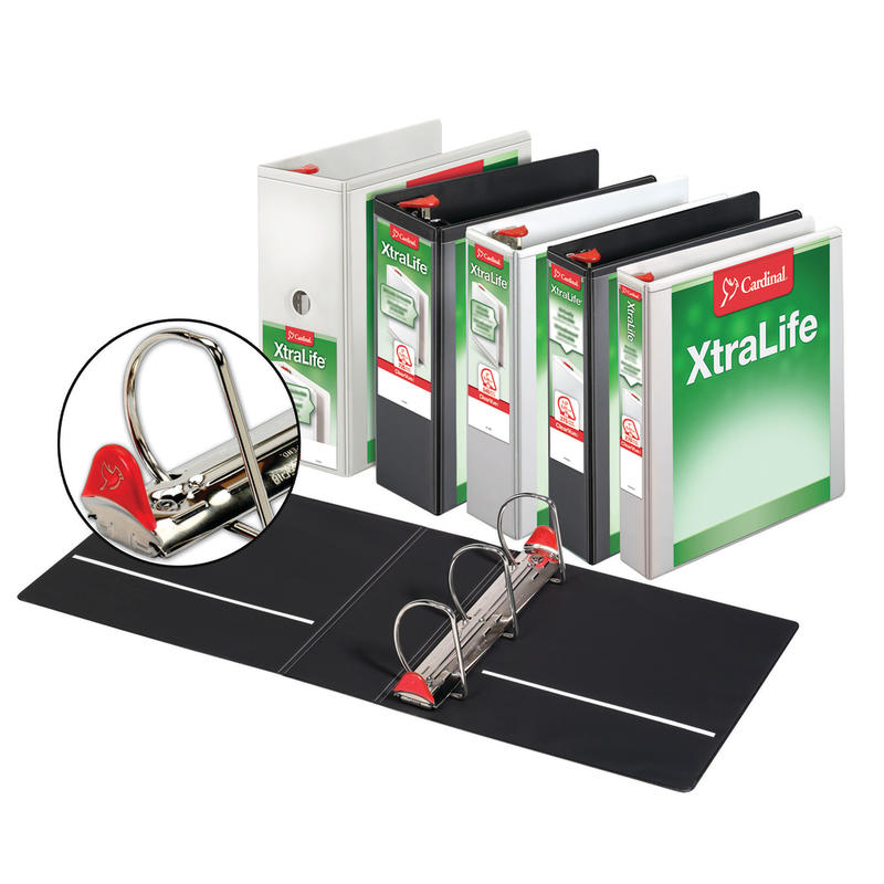 Cardinal XtraLife Locking Slant-D Ring 3-Ring Binder, 1in D-Rings, White MPN:26300CB