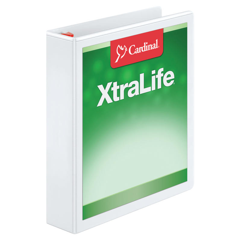 Cardinal XtraLife Locking Slant-D Ring 3-Ring Binder, 1 1/2in D-Rings, White MPN:26310