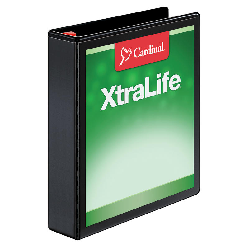Cardinal XtraLife Locking Slant-D Ring 3-Ring Binder, 1 1/2in D-Rings, Black MPN:26311