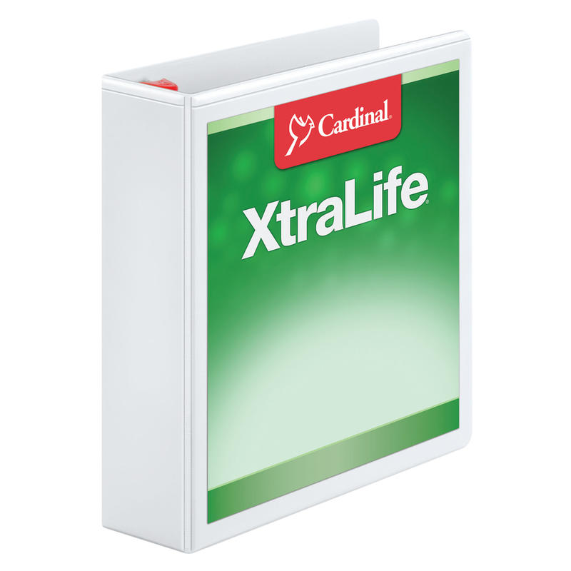 Cardinal XtraLife Locking Slant-D Ring 3-Ring Binder, 2in D-Rings, White MPN:26320