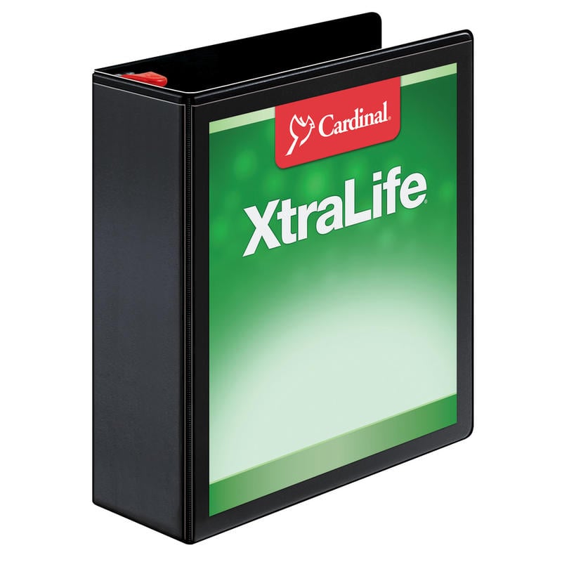 Cardinal XtraLife Locking Slant-D Ring 3-Ring Binder, 3in D-Rings, Black MPN:26331