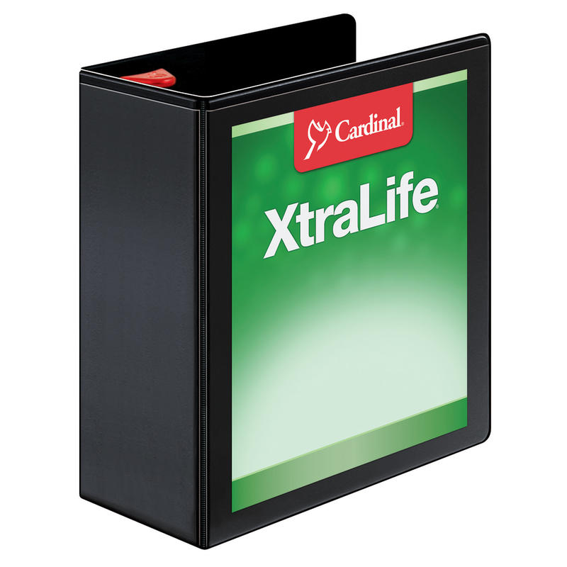 Cardinal XtraLife Locking Slant-D Ring 3-Ring Binder, 4in D-Rings, Black MPN:26341