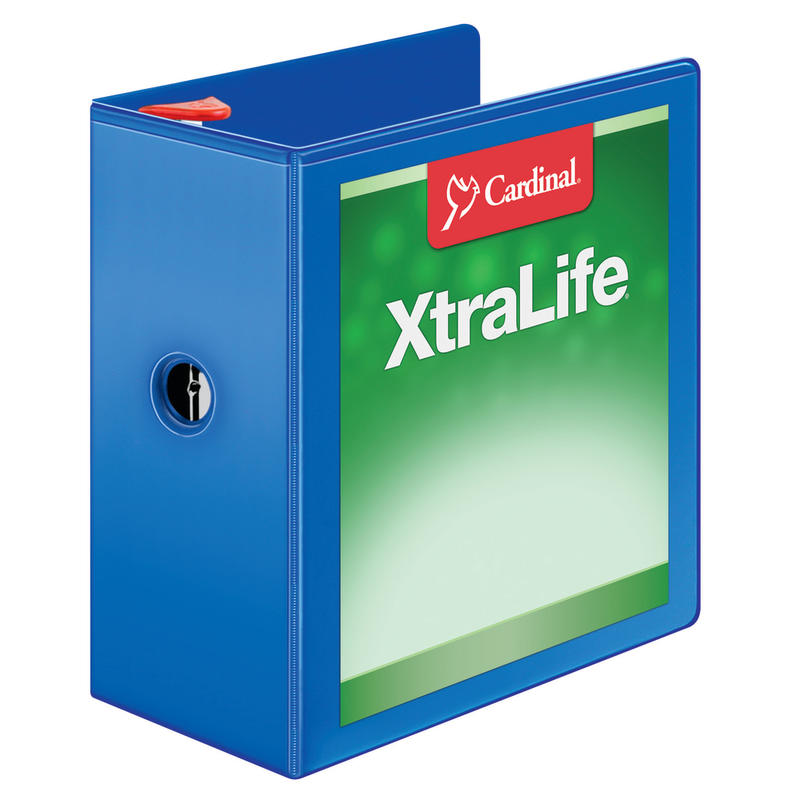 Cardinal XtraLife Locking Slant-D Ring 3-Ring Binder, 5in D-Rings, Blue MPN:26352