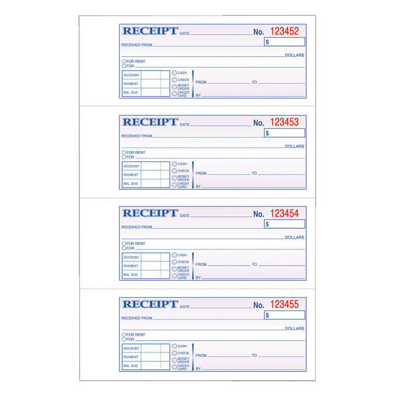 Adams Carbonless Money/Rent Receipt Book, 3-Part, 7 5/8in x 11in, Book Of 100 Sets (Min Order Qty 9) MPN:TC1182