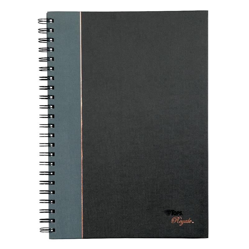 TOPS Royale Wirebound Notebook, 8 1/4in x 11 3/4in, Legal Ruled, 96 Sheets, Gray/Black (Min Order Qty 3) MPN:25332