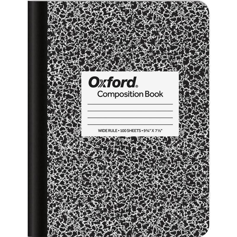 TOPS Composition Book, 7-1/2in x 9-3/4in, Wide Rule, 100 Sheets, Black Marble (Min Order Qty 14) MPN:63795