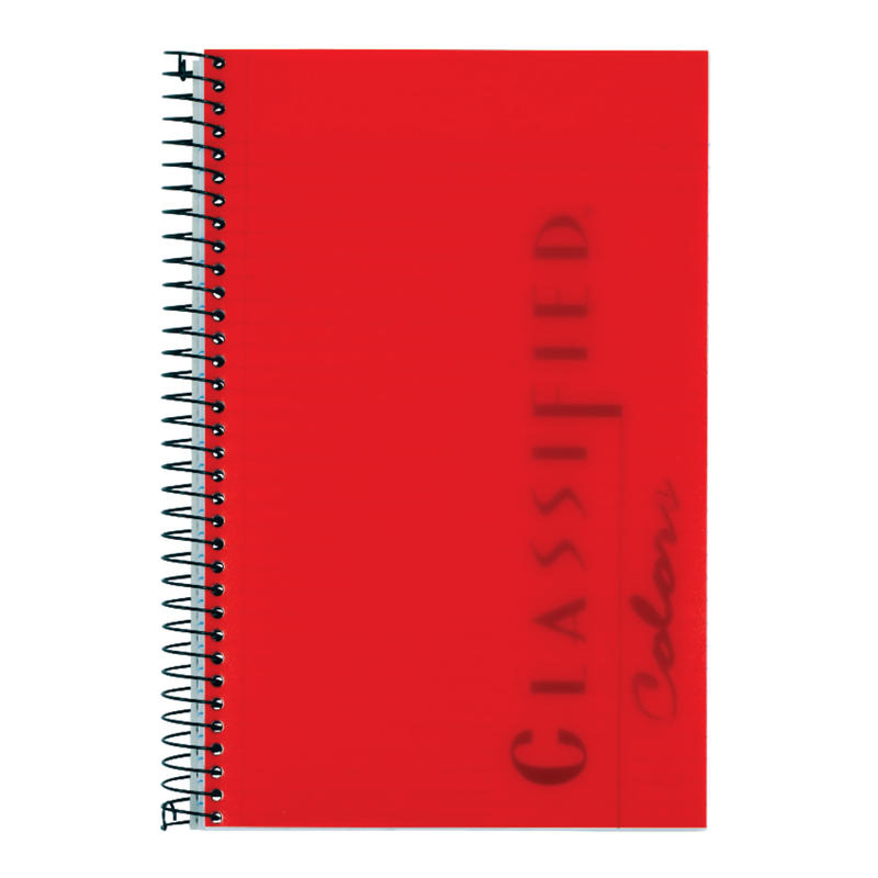 TOPS Classified Colors Business Notebook, 5 1/2in x 8 1/2in, 1 Subject, Narrow Ruled, 100 Sheets, Ruby Red Cover (Min Order Qty 5) MPN:73505