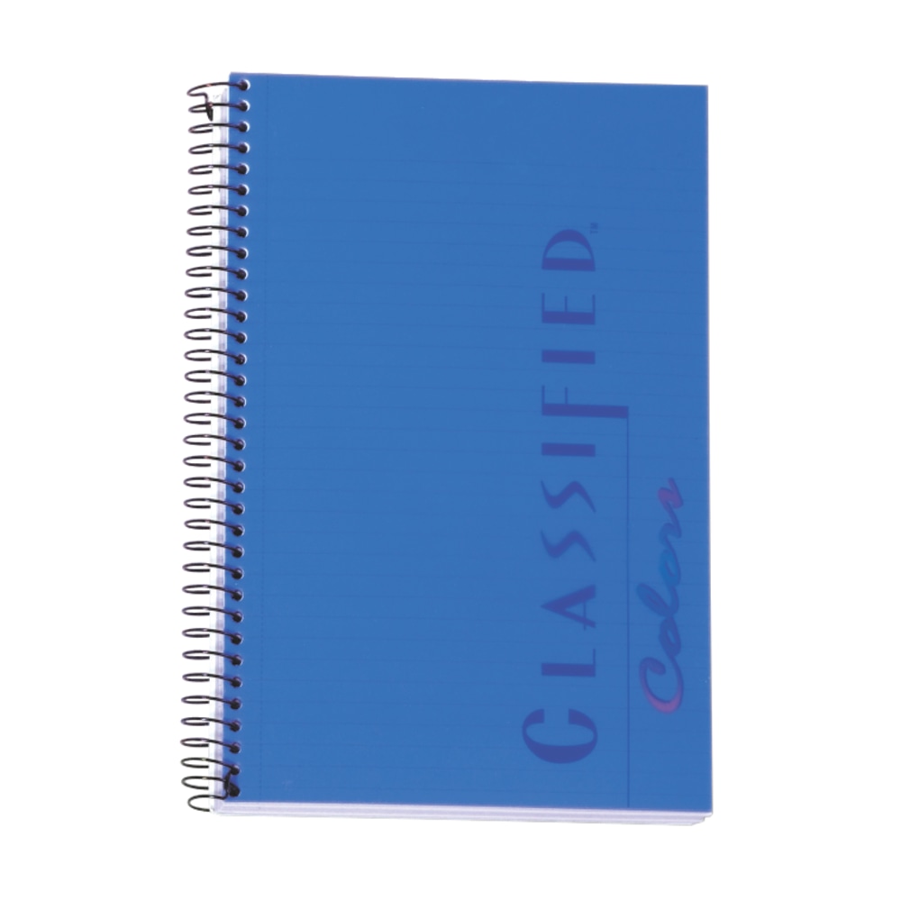 TOPS Classified Colors Business Notebook, 5 1/2in x 8 1/2in, 1 Subject, Narrow Ruled, 100 Sheets, Indigo Blue Cover (Min Order Qty 4) MPN:73506
