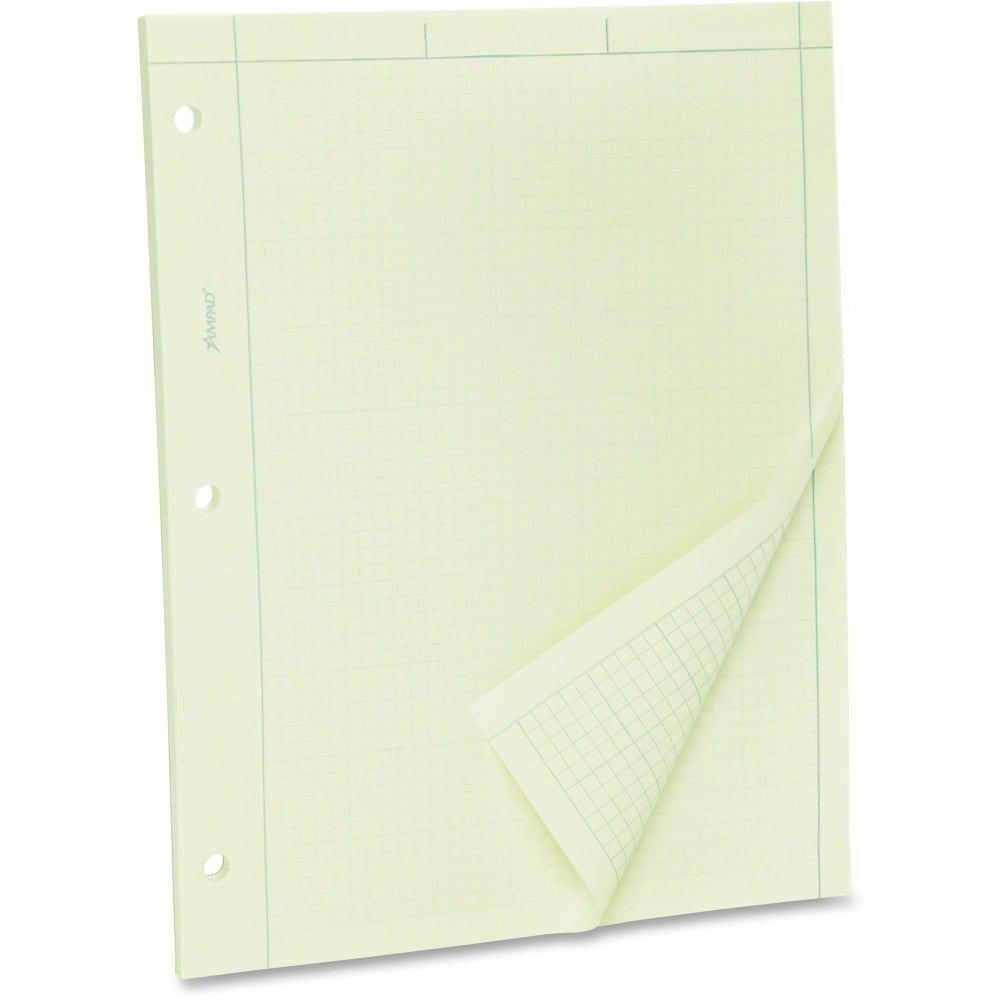 TOPS Engineers Quadrille Pad, 8.5in x 11in, 100 Sheets, Green Tint (Min Order Qty 5) MPN:22142