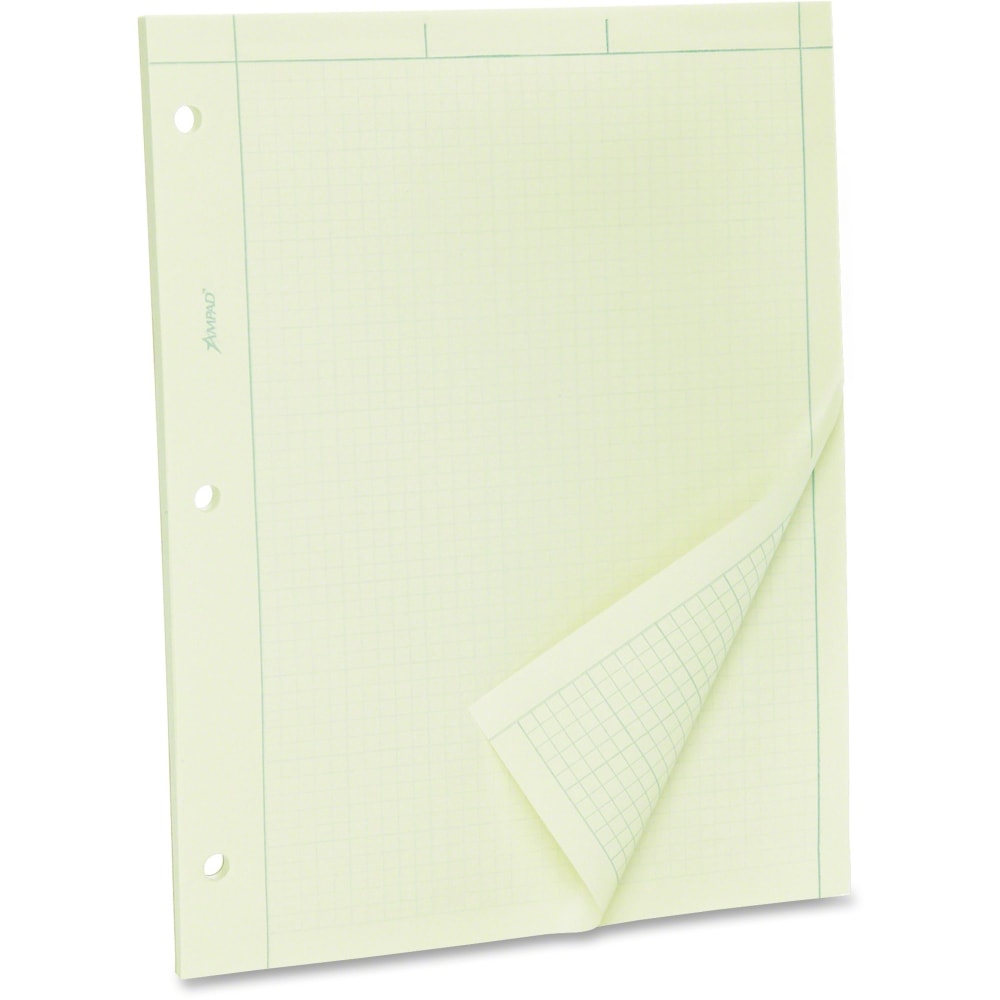 TOPS Engineers Quadrille Pad, 8.5in x 11in, 100 Sheets, Green Tint MPN:22142