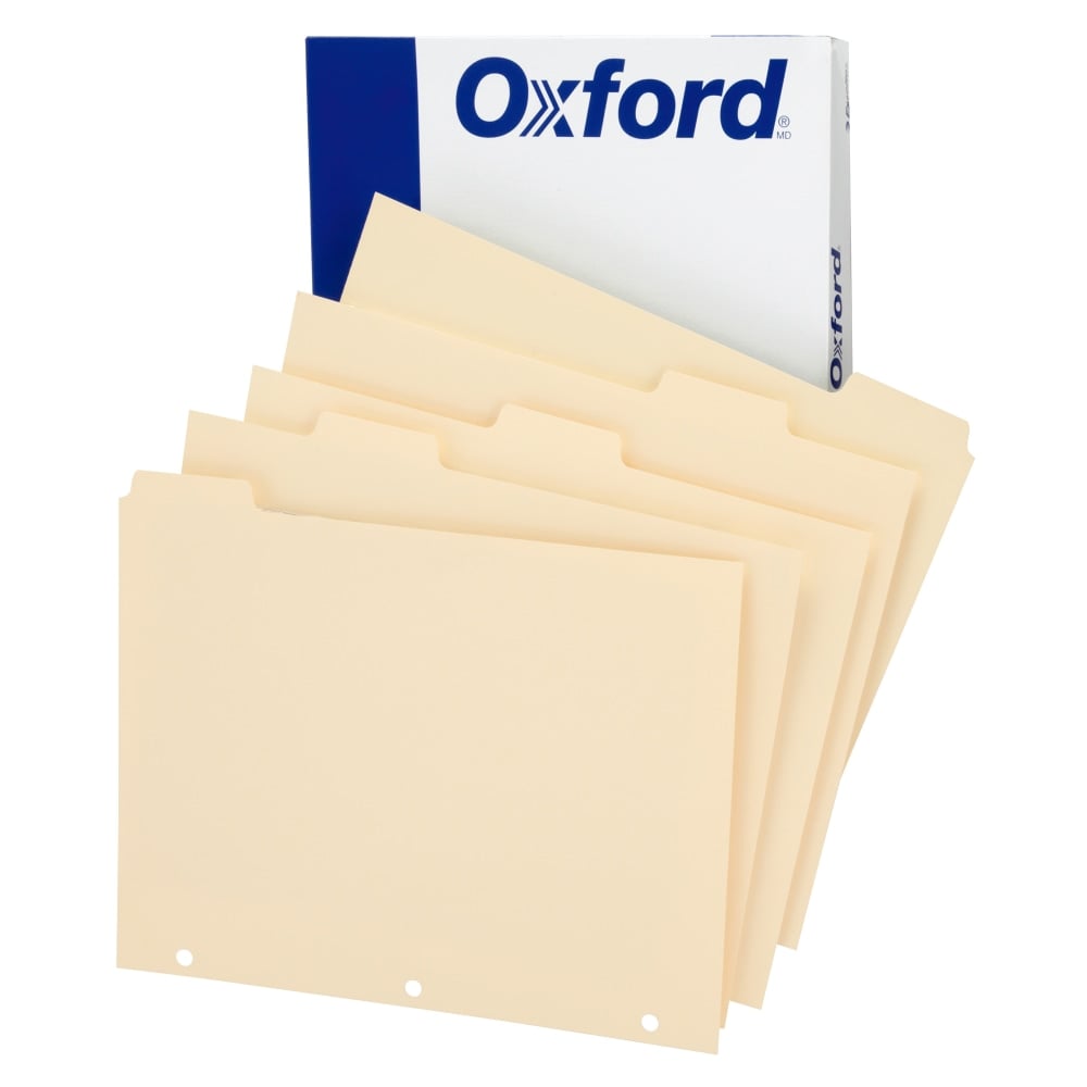Oxford Manila Tab Dividers, Blank, 5-Tab, Box Of 20 Sets MPN:13 V