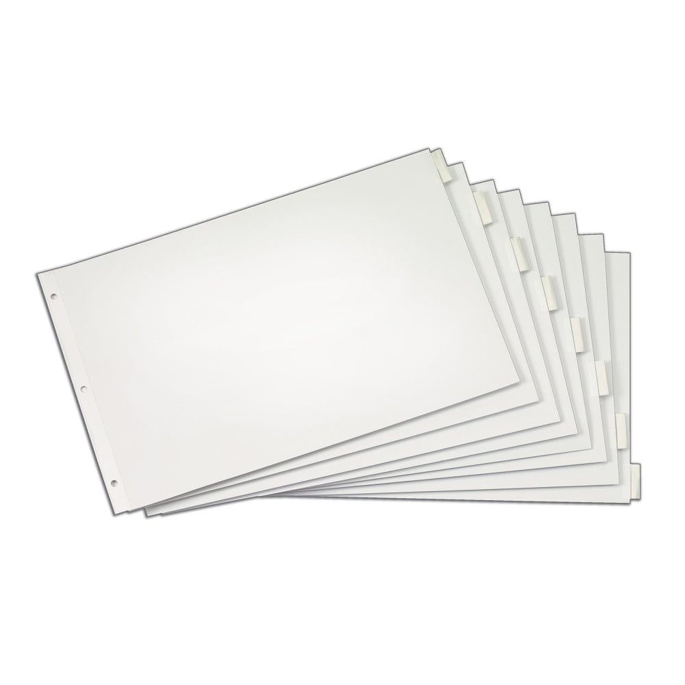 Cardinal Tabloid Paper Index Dividers, 11in x 17in, 8-Tab, Clear (Min Order Qty 13) MPN:84815