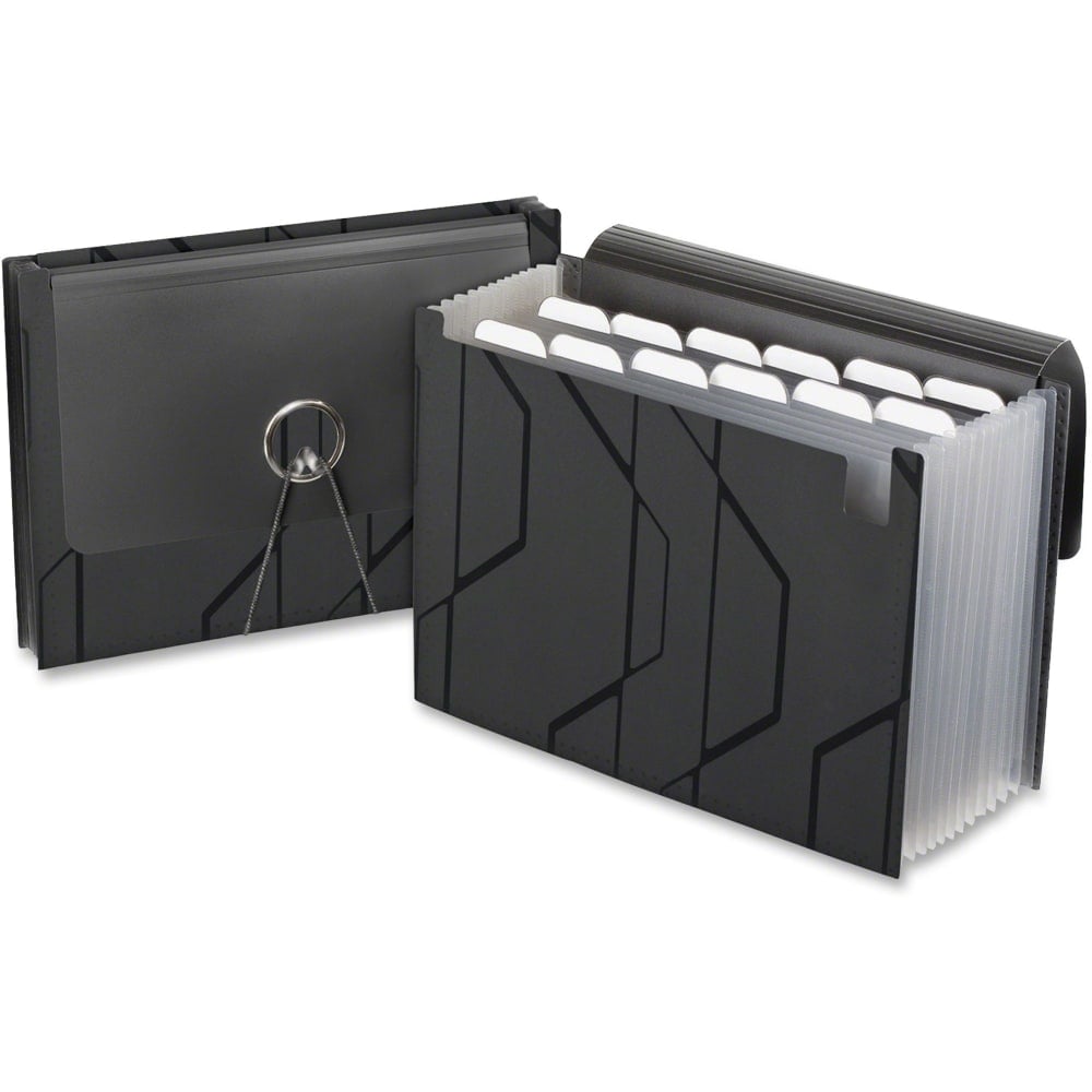 Pendaflex Expanding File With Sliding Cover, 13 Pockets, Letter Size, Black MPN:02327