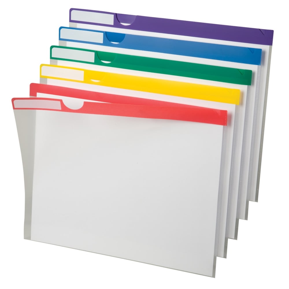 Pendaflex Poly Index Folders, Letter Size, Clear With Color Stripes, Pack Of 10 MPN:50981