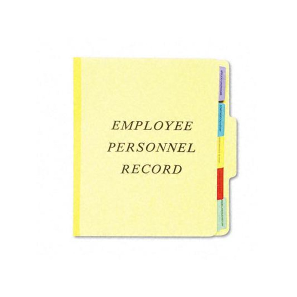 Pendaflex Tabbed Personnel Folder, 2in Expansion, 8-1/2in x 11in, 60% Recycled, Yellow MPN:SER1YEL