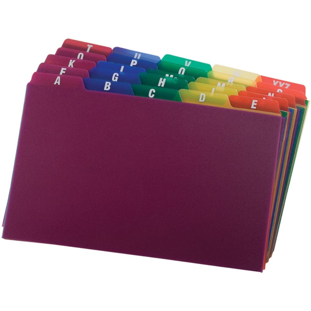 Oxford Poly Card Guides, A-Z, 5in x 8in, Assorted Colors MPN:OXF73155