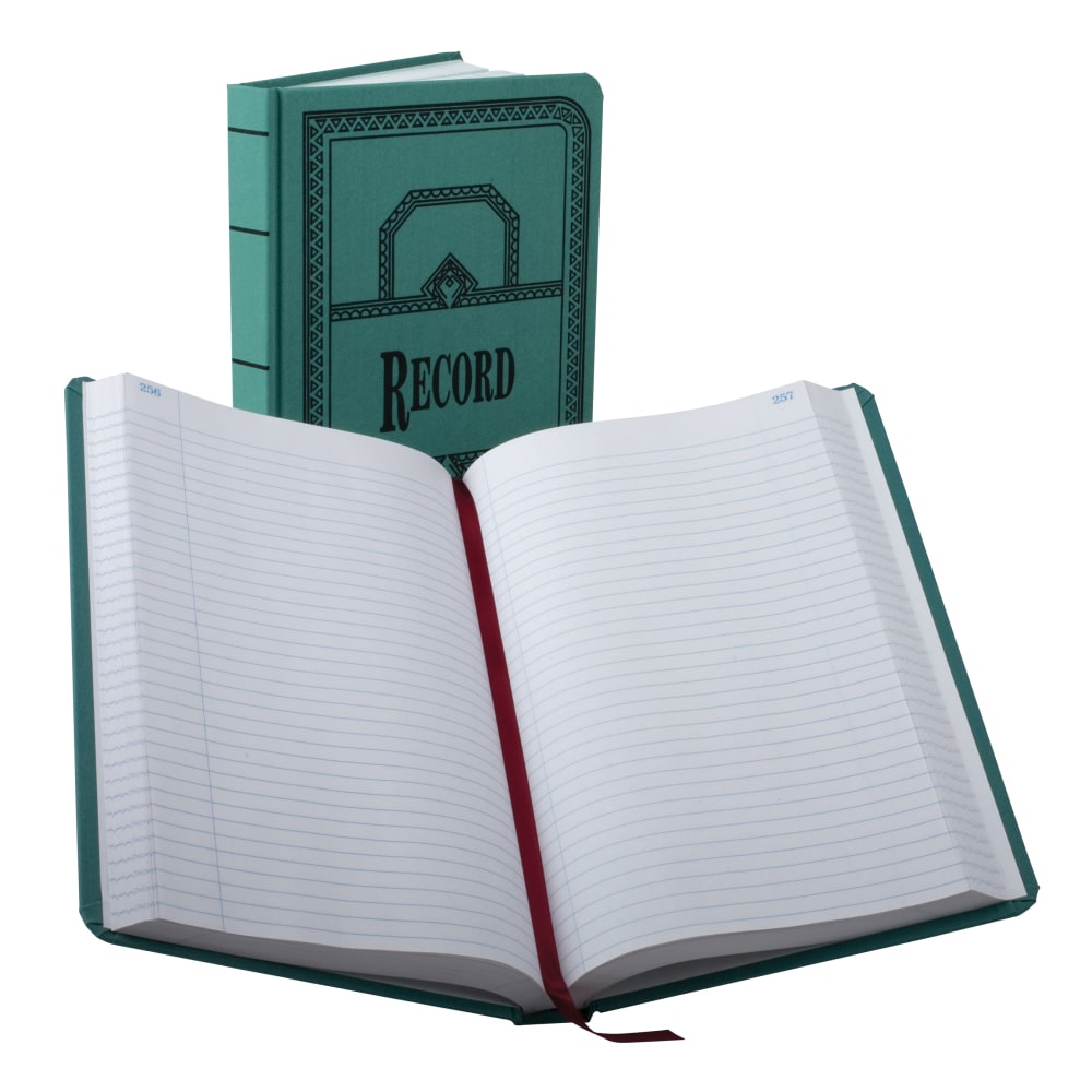 Boorum & Pease Canvas Account Book, Record, 16 Lb., 12 1/8in x 7 5/8in, 500 Pages, Blue MPN:66-500-R
