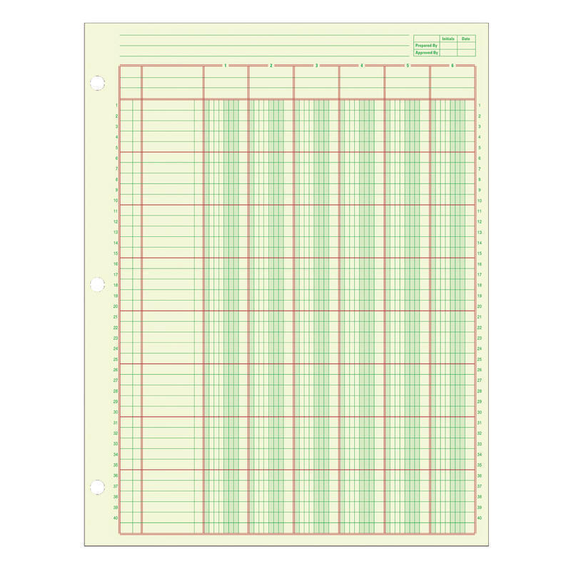 Adams Analysis Pad, 8 1/2in x 11in, 100 Pages (50 Sheets), 6 Columns, Green MPN:ACP85116