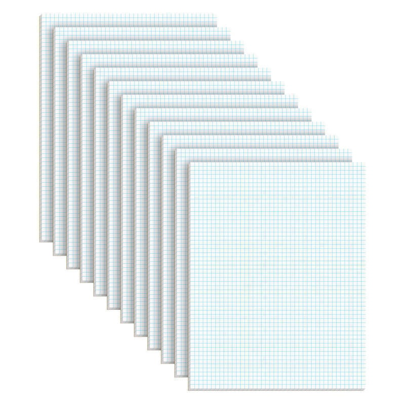 TOPS Quadrille Pads, 5 x 5 Squares/Inch, 50 Sheets, White/Blue (Min Order Qty 6) MPN:33051