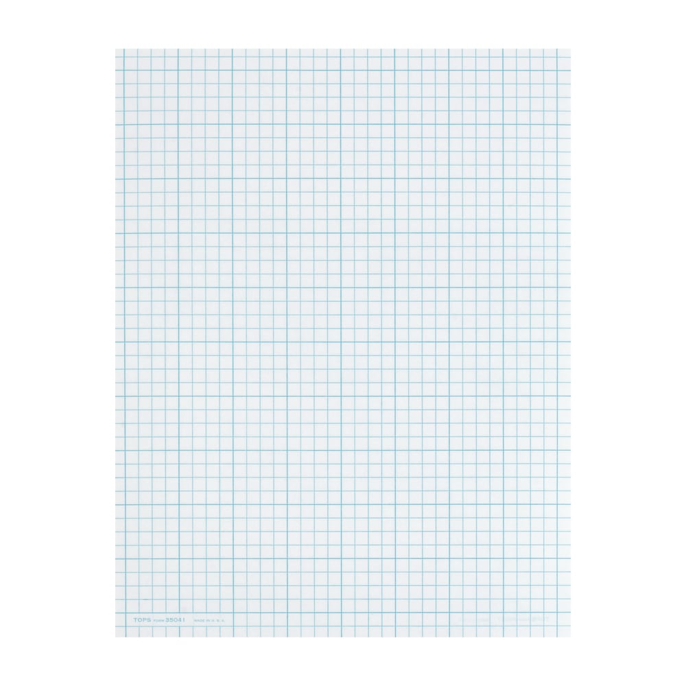 TOPS Cross Section Pad, 8 1/2in x 11in, Quadrille Rule, 50 Sheets, White Paper/Blue Ink (Min Order Qty 5) MPN:35041