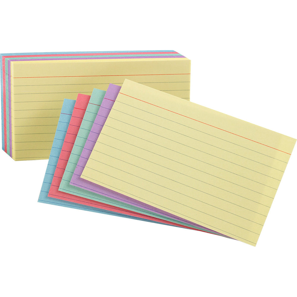 Tops Index Cards, Ruled, 5in x 8in, Assorted Colors, Pack Of 100 (Min Order Qty 7) MPN:35810