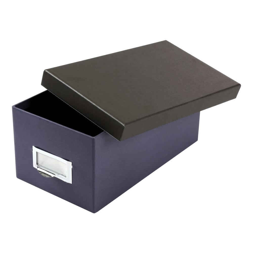 Oxford Index Card Storage Box, 4in x 6in, Indigo/Black (Min Order Qty 5) MPN:406462
