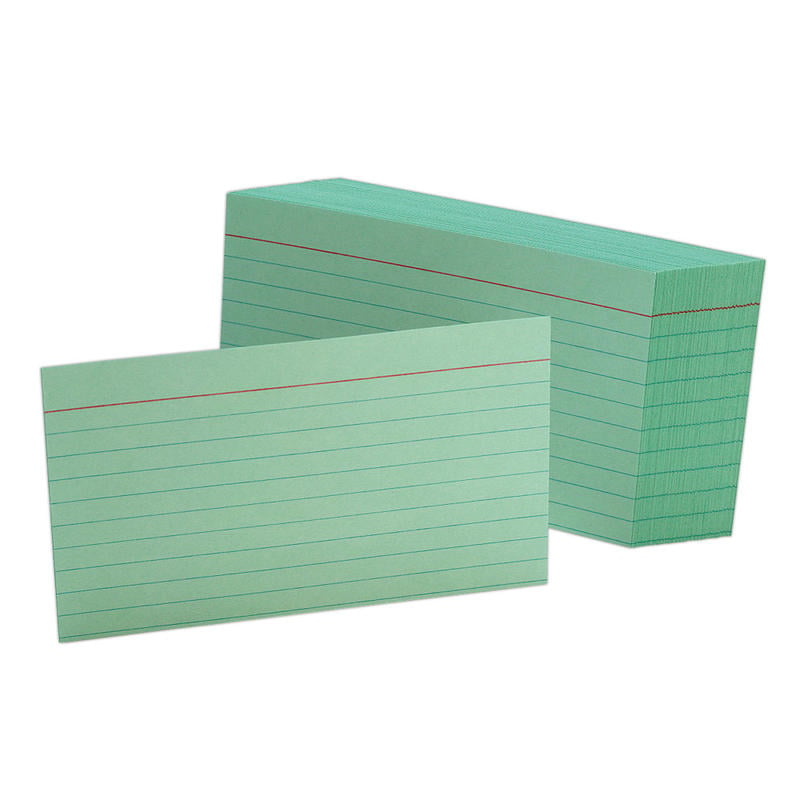 Oxford Color Index Cards, Ruled, 3in x 5in, Green, Pack Of 100 (Min Order Qty 26) MPN:7321GRE