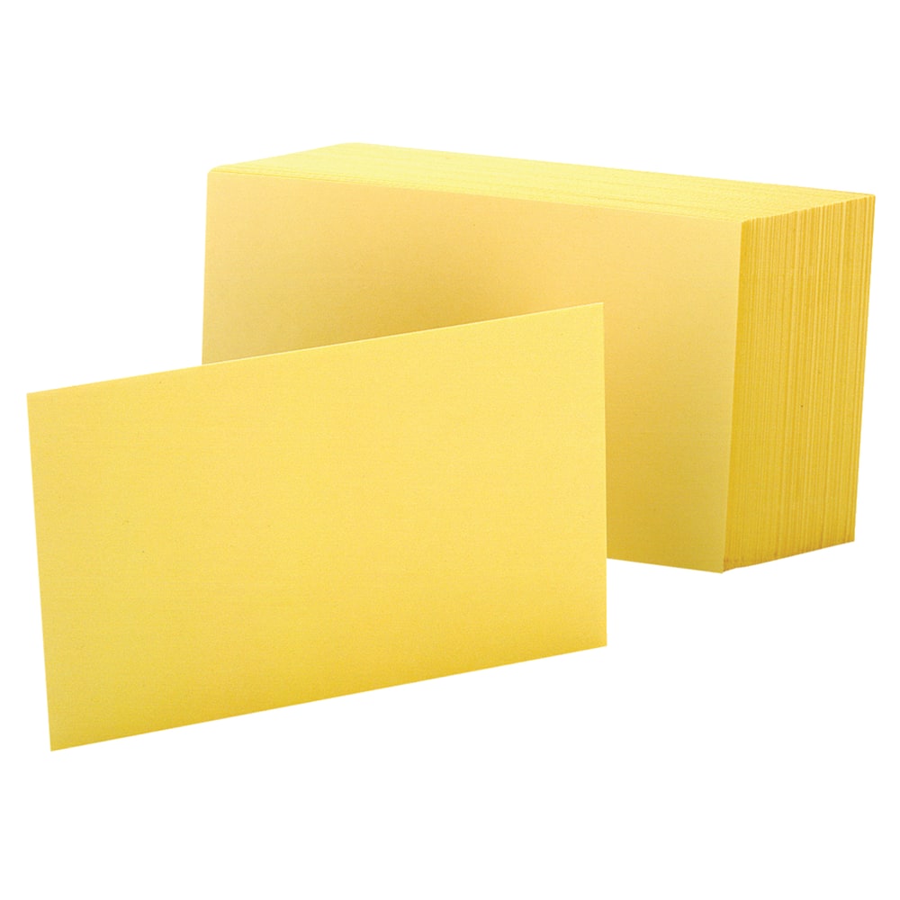 Oxford Color Index Cards, Unruled, 4in x 6in, Canary, Pack Of 100 (Min Order Qty 13) MPN:7420CAN