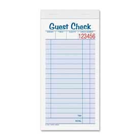 Tops® Guest Check Book 2-Part 3-11/32