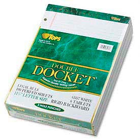 TOPS™ Double Docket Ruled Pads Narrow Rule (100) White 8.5 x 11 Sheets 4/Pack 99612