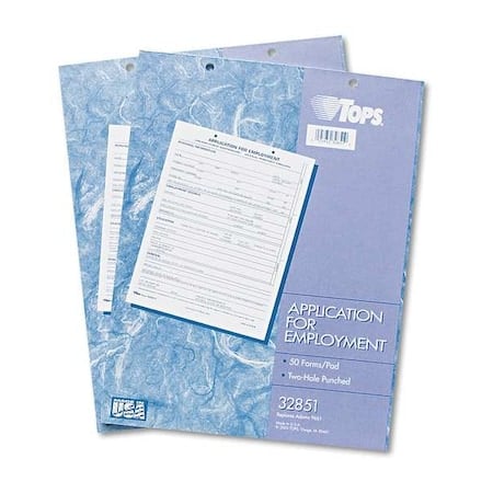 Employee Application Form, 8-1/2 x 11, PK2 MPN:TOP32851