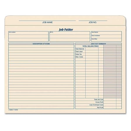 Job File Jacket, Letter, PK20 MPN:TOP3440