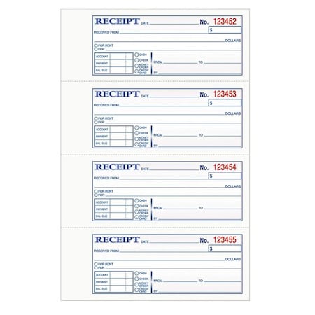 Money/Rent Receipt Books, 2-Part Crbnless MPN:TOP46806