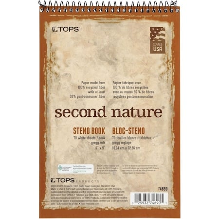 Steno Notebook, Brown, White, PK4 MPN:TOP74690