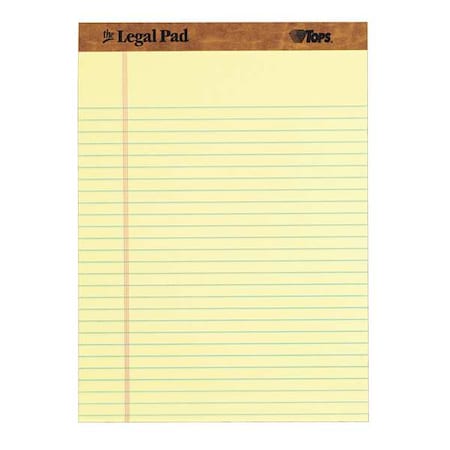 The Legal Pad Ruled Perforated Pads, Wide/Legal Rule, (50) Canary Yellow 8.5 x 11.75 Sheets, PK12 MPN:TOP7532