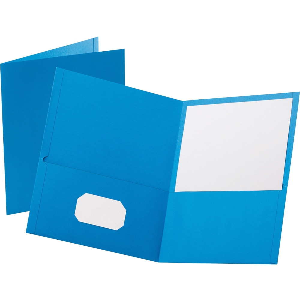 Esselte Letter-Size Twin-Pocket Report Covers, Light Blue, Box Of 25 MPN:57501