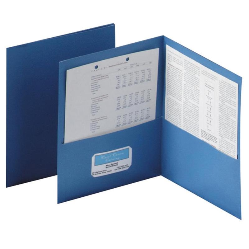 Oxford Twin-Pocket Portfolios, 8 1/2in x 11in, Blue, Pack Of 25 MPN:57502