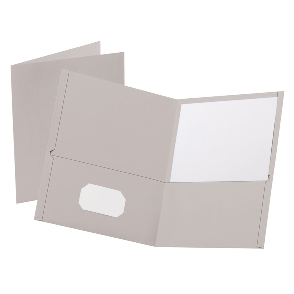 Oxford Twin-Pocket Portfolios, 8 1/2in x 11in, Gray, Pack Of 25 MPN:57505