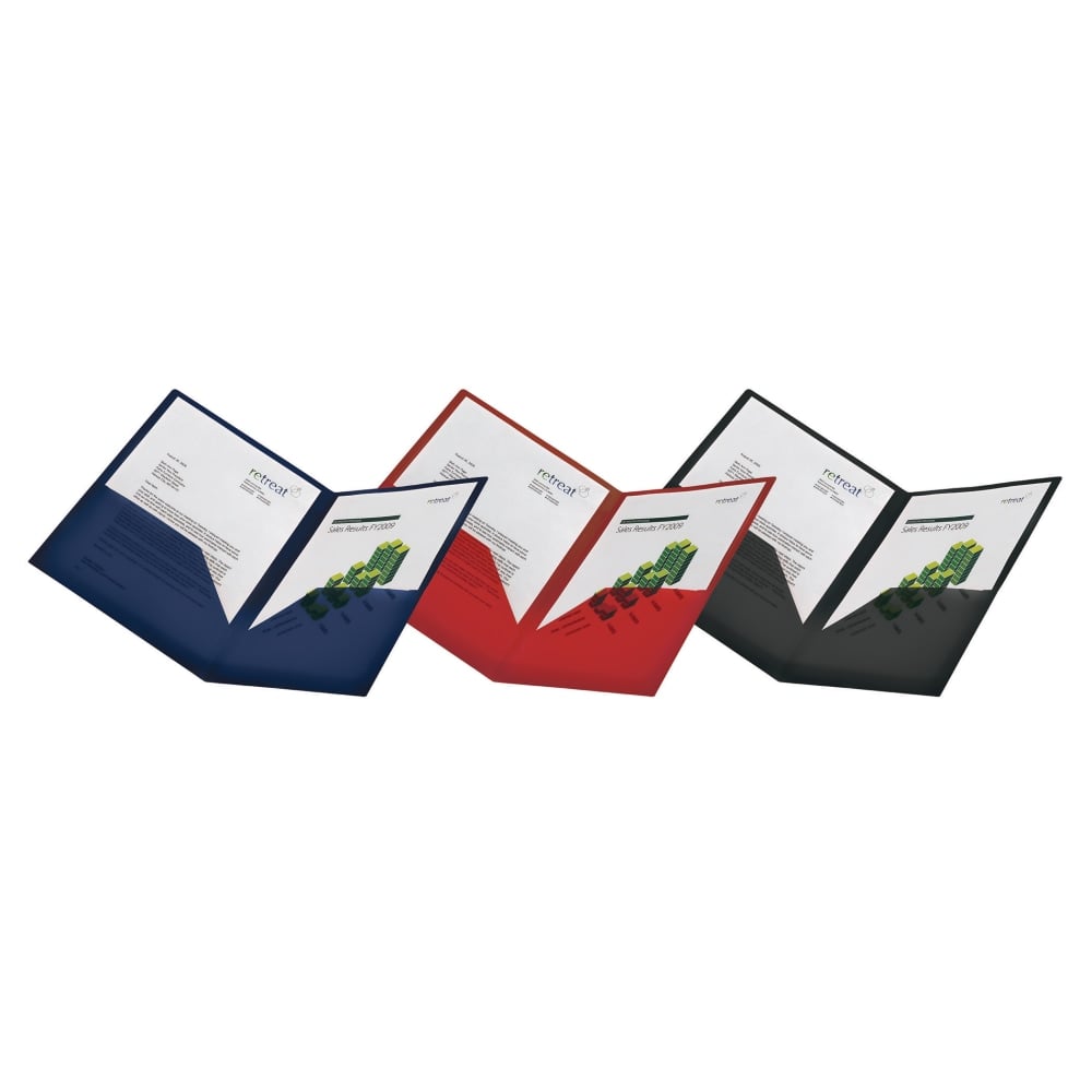 Office Depot Brand 2-Pocket Transparent Poly Folder, Letter Size, Assorted Colors (No Color Choice) MPN:OD05307