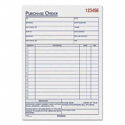 Purchase Order Book 3-Part Carbonless MPN:TOP46141