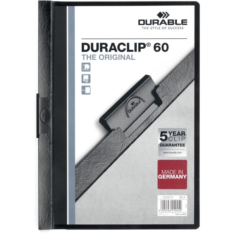 Durable Duraclip 60 Report Covers, 8 1/2in x 11in, Black MPN:DBL2214BK