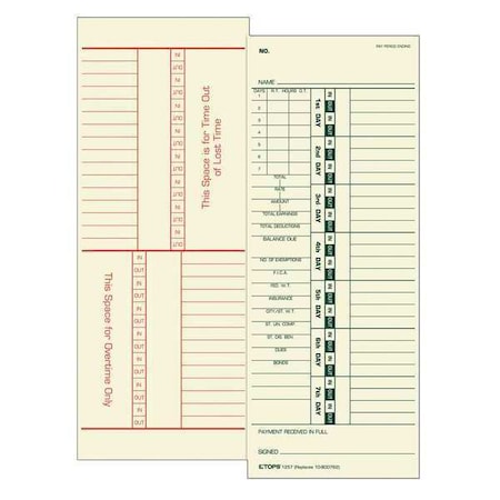 Time Card for Acroprint/Simplex, PK500 MPN:1257