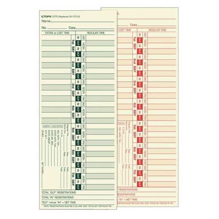 Time Card for Lathem, Bi-Weekly, PK500 MPN:1275