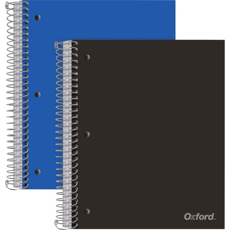 Oxford Wirebound Poly Notebooks, 9in x 11in, 3 Subject, 150 Sheets, Assorted Colors, Pack Of 2 (Min Order Qty 3) MPN:10386