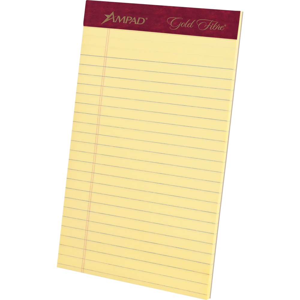 TOPS Gold Fibre Premium Jr. Legal Writing Pads - 50 Sheets - Watermark - Stapled/Glued - 0.28in Ruled - 20029 MPN:20029
