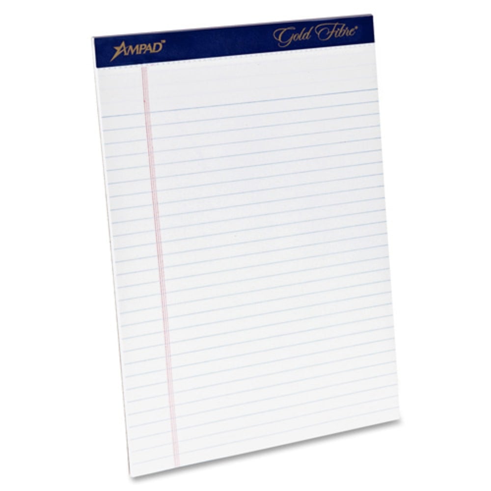 TOPS Gold Fibre Ruled Perforated Writing Pads, Letter Size, 50 Sheets, Pack Of 4 (Min Order Qty 3) MPN:20031R