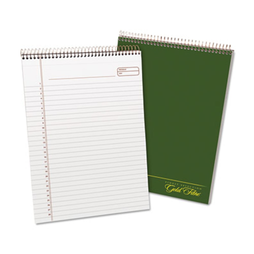 Ampad Gold Fibre Classic Wirebound Legal Pads - 70 Sheets - Wire Bound - 0.34in Ruled - 20 lb Basis Weight - 8 1/2in x 11 3/4in - White Paper - Classic Green Cover - Micro Perforated, Stiff-back, Chipboard Backing - 1 Each (Min Order Qty 6) MPN:20811